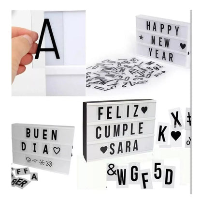 CARTEL DE LETRAS CON LUZ LED A4